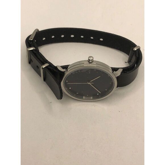 Skagen SKW2582 Women's Black Leather Analog Blue Dial Quartz Wrist Watch OP388 - Picture 7 of 9
